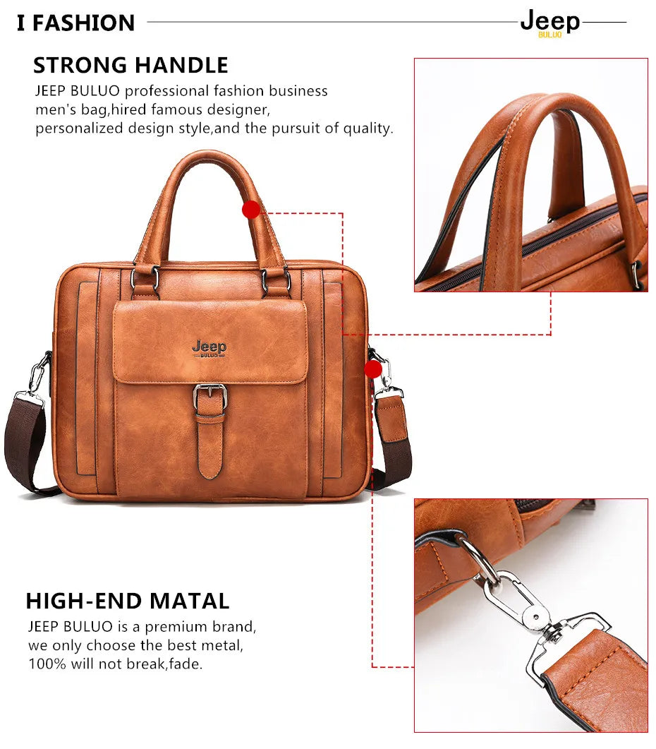 Cartable Business Cuir Premium PU – Jeep Buluo | Porte-documents Homme REF41