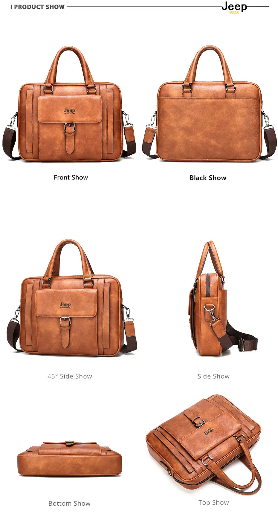 Cartable Business Cuir Premium PU – Jeep Buluo | Porte-documents Homme REF41