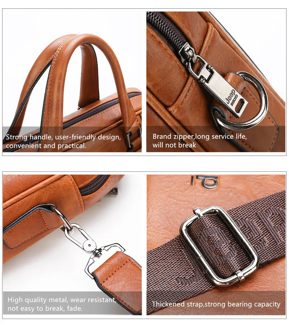 Cartable Business Cuir Premium PU – Jeep Buluo | Porte-documents Homme REF41